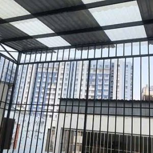 Khung chuồng cọp sắt hộp bảo vệ sân thượng nhà phố