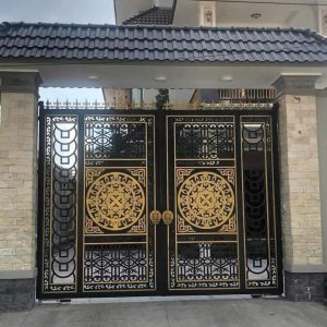 Cổng sắt mỹ nghệ mạ vàng biệt thự cổ điển