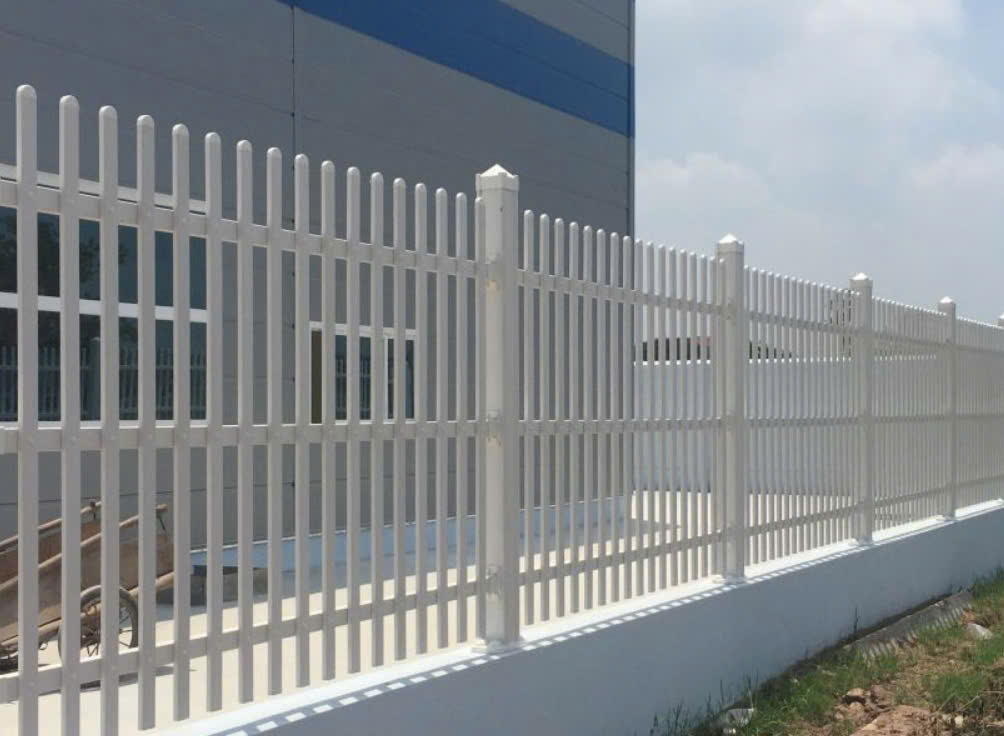 Hàng rào sắt hộp mạ kẽm sơn tĩnh điện trắng